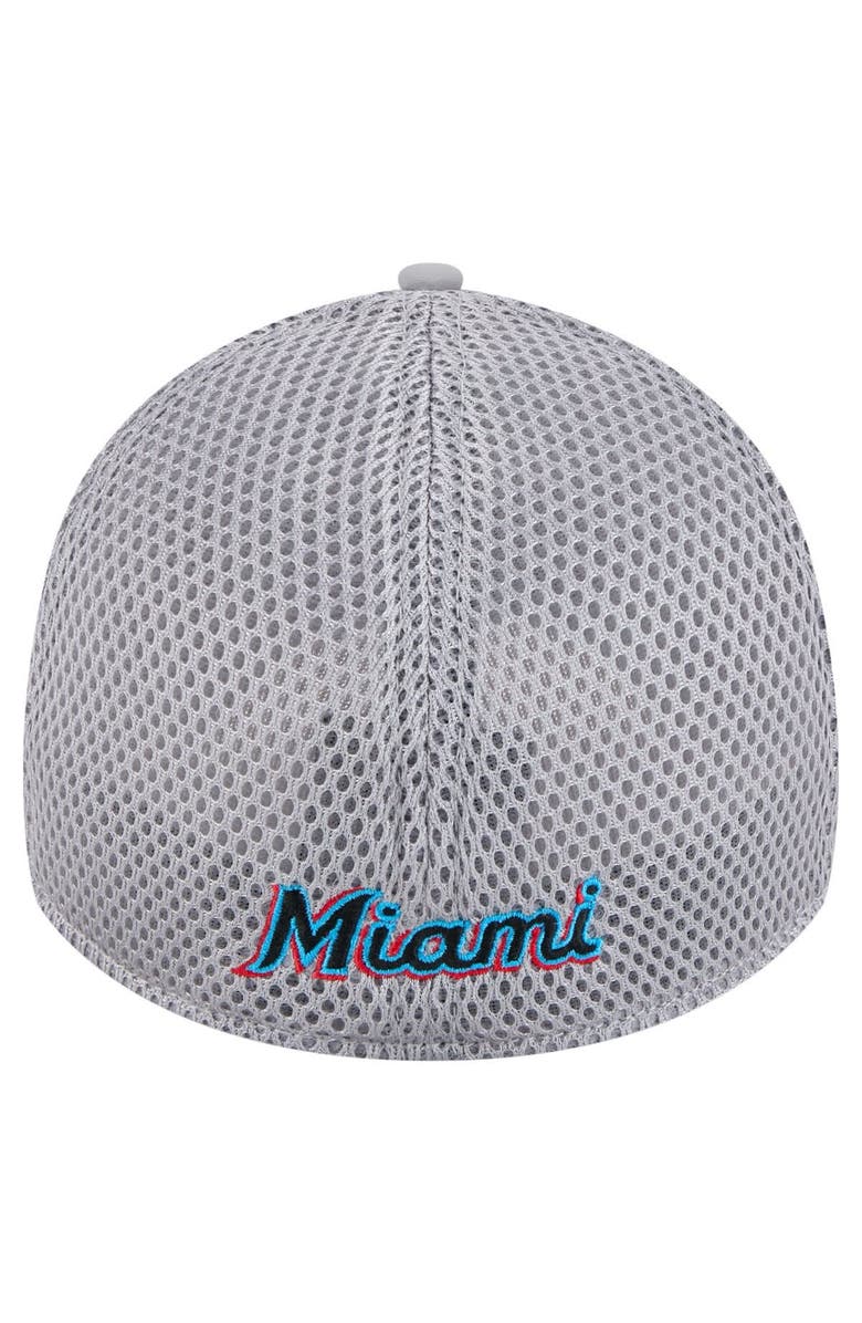 New Era Men's New Era Gray Miami Marlins Linear 39THIRTY Flex Hat, Alternate, color, Gray