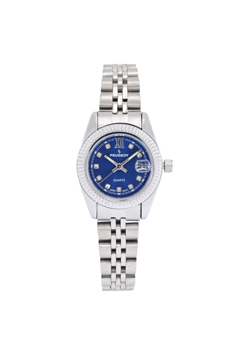 Luxury Small Face Fluted Bezel Bracelet Watch- 25MM, Main, color, Silver