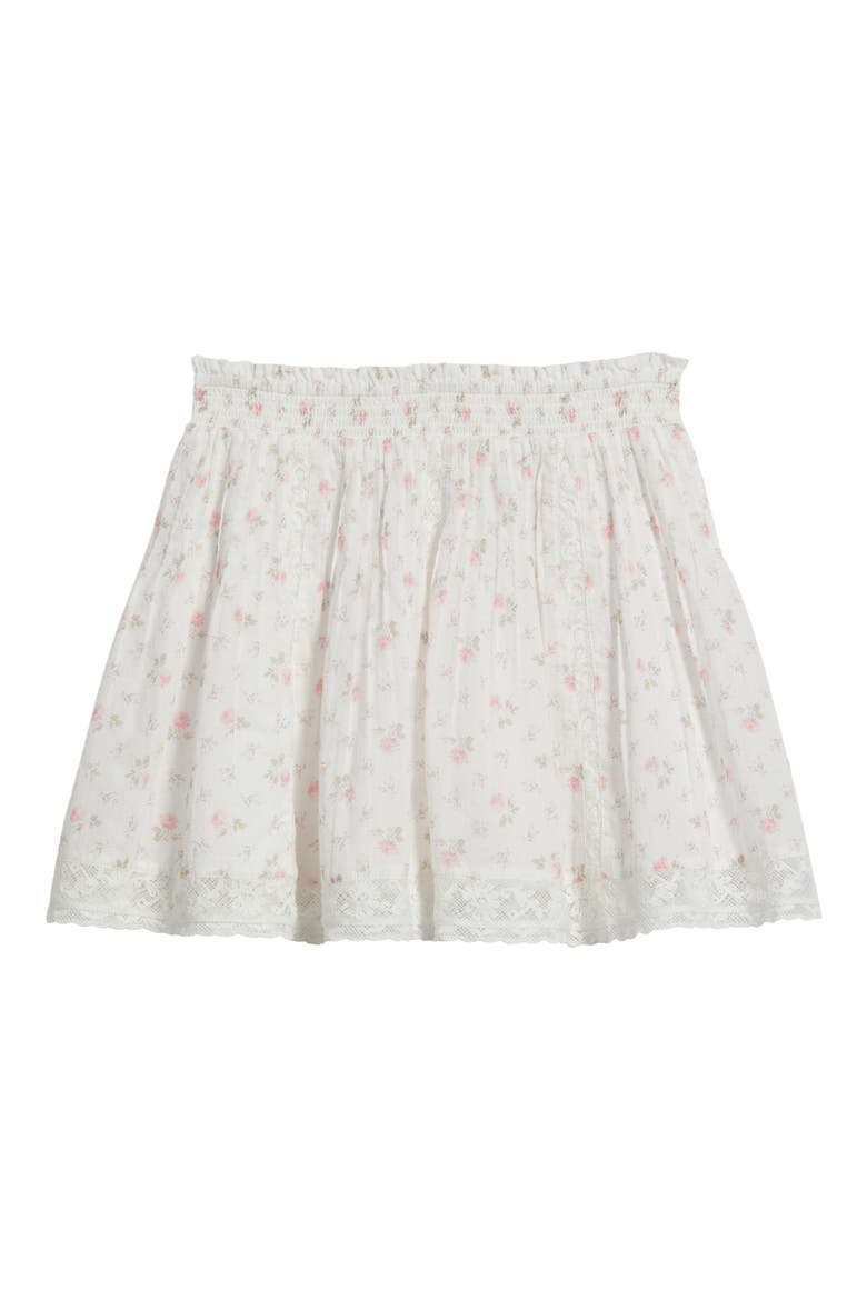 Kids' Solena Floral Cotton Skirt, Main, color, SUNWASHED IVORY