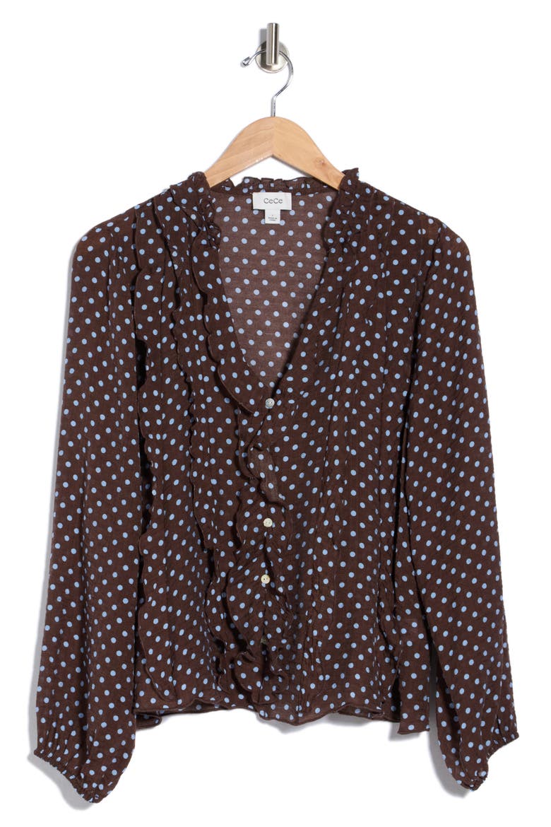 Ruffled Polka Dot Top, Alternate, color, DUTCH CANAL
