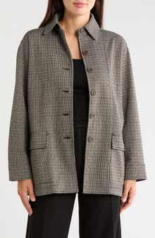 Houndstooth Button Front Jacket