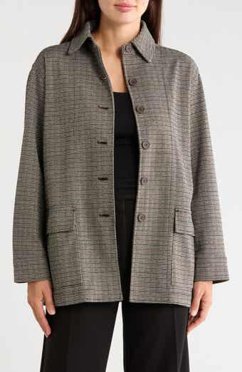 Houndstooth Button Front Jacket