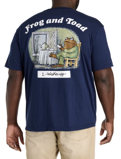 True Nation By Dxl Big & Tall Frog And Toad Graphic Tee In Navy
