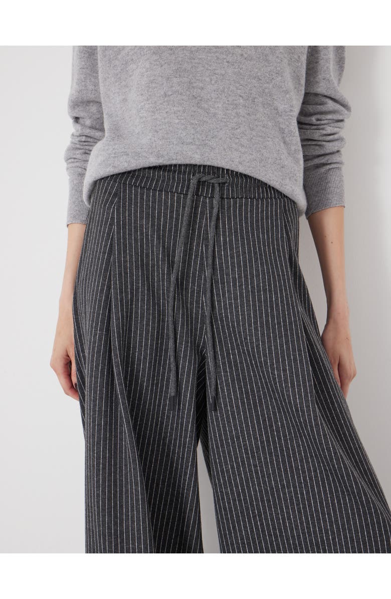 Hush Pinstripe Wide Leg Jogger, Alternate, color, Grey Stripe