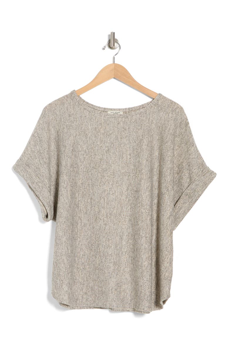 Dolman Short Sleeve Top, Alternate, color, OAT/BLK