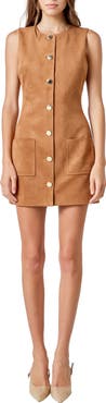 Endless Rose Faux Suede Sleeveless Minidress