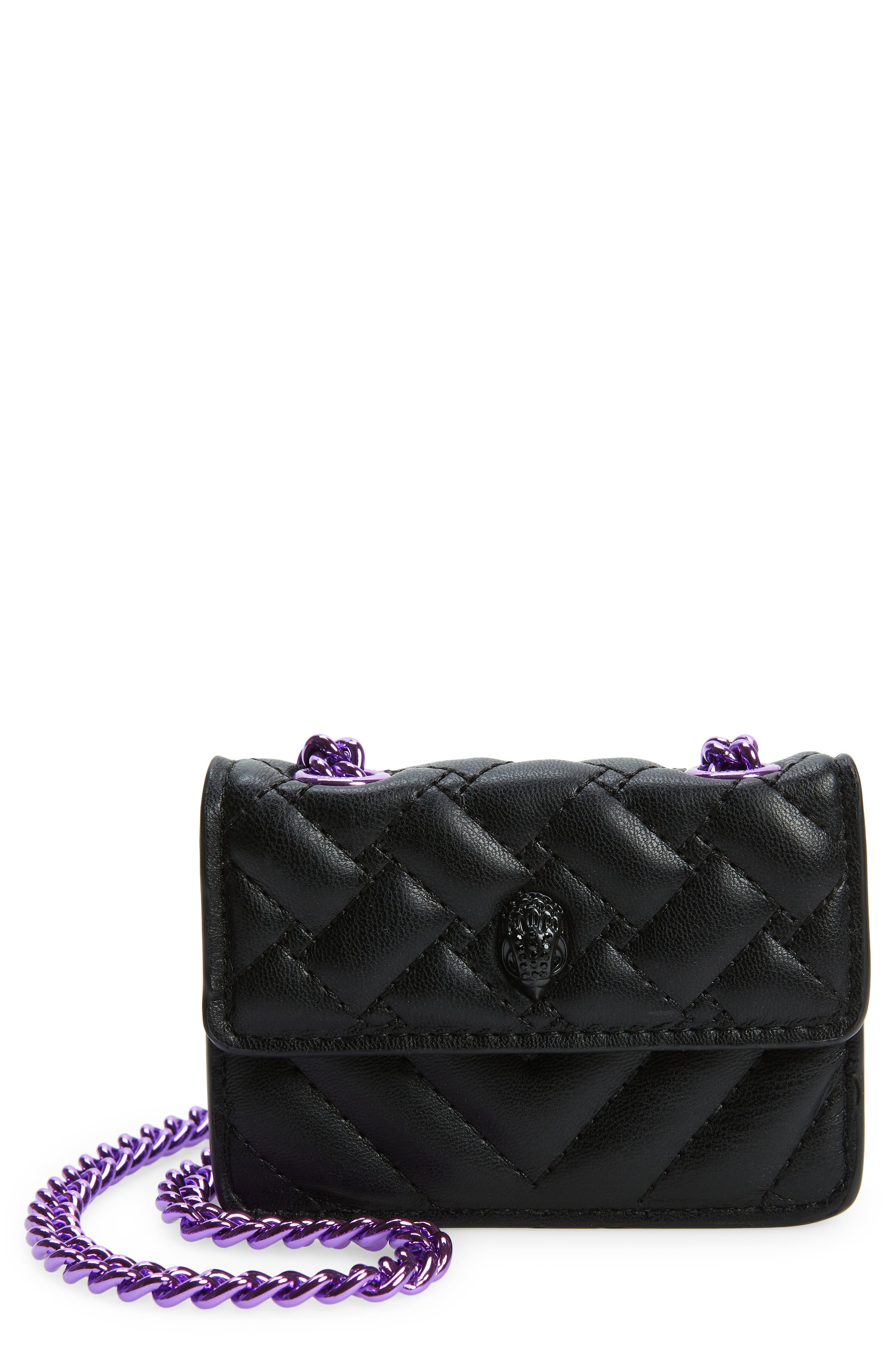 Kurt Geiger London Micro Kensington Glitter Quilted Crossbody Bag, Main, color, 