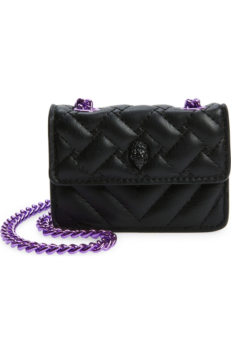 Kurt Geiger London Micro Kensington Glitter Quilted Crossbody Bag, Main, color,