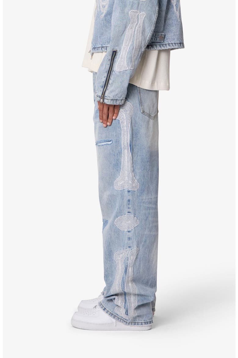Skeleton Distressed Ultra Baggy Jeans, Alternate, color, WASHED BLUE