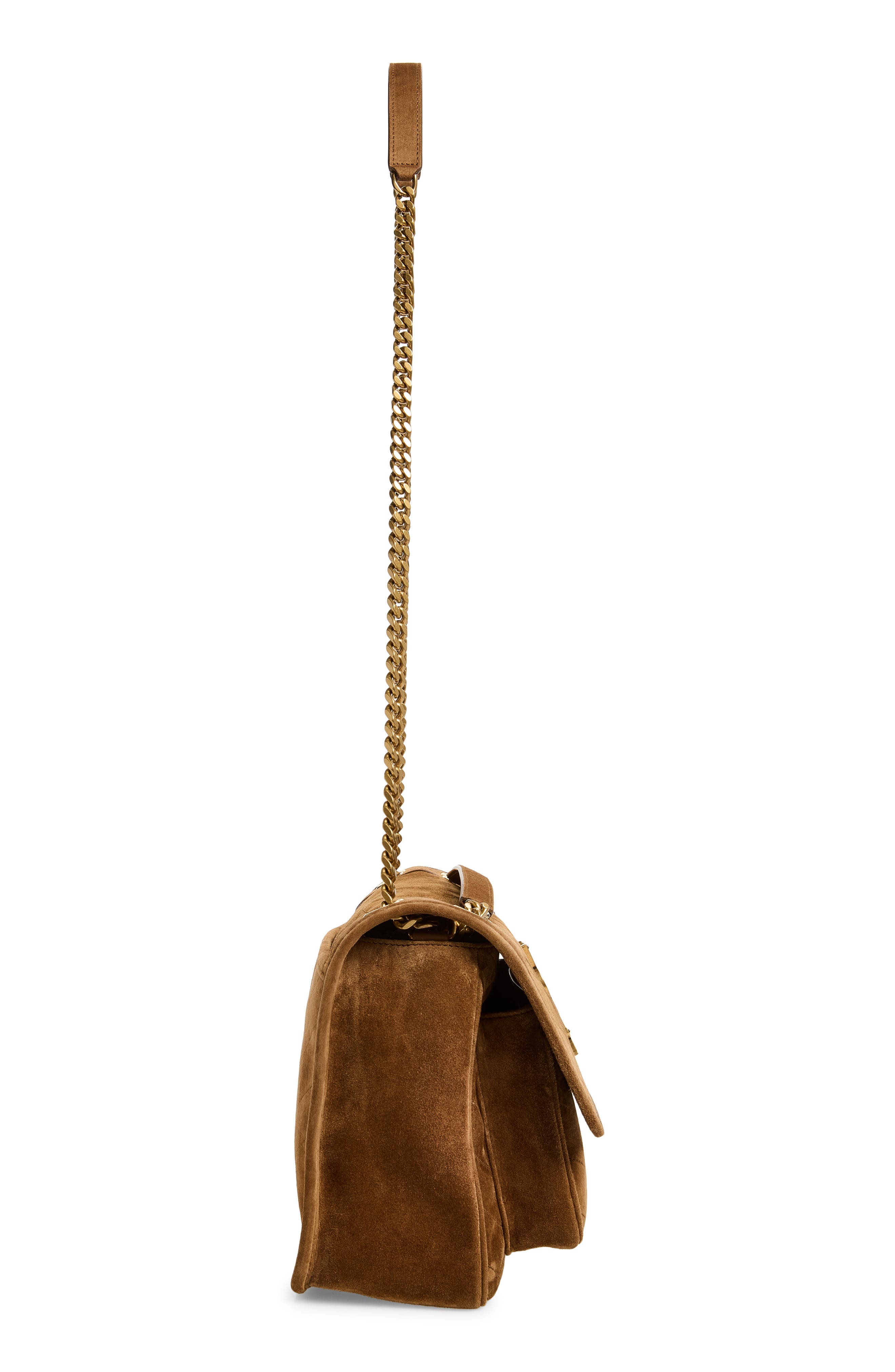 Medium Niki Suede Shoulder Bag, Alternate, color, CARAMEL COGNAC