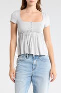 Madden Girl Square Neck Short Sleeve Top