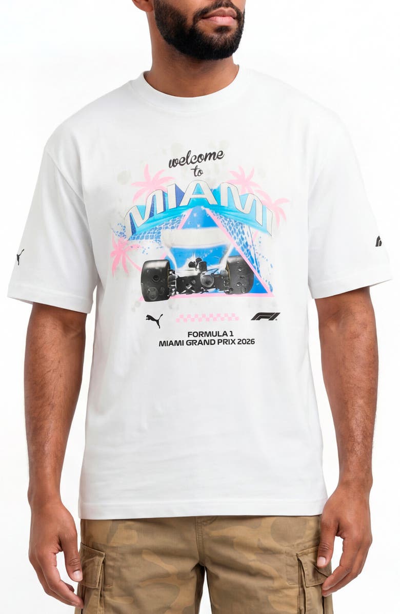 PUMA x F1 Miami Washed Cotton Graphic T-Shirt, Main, color, 