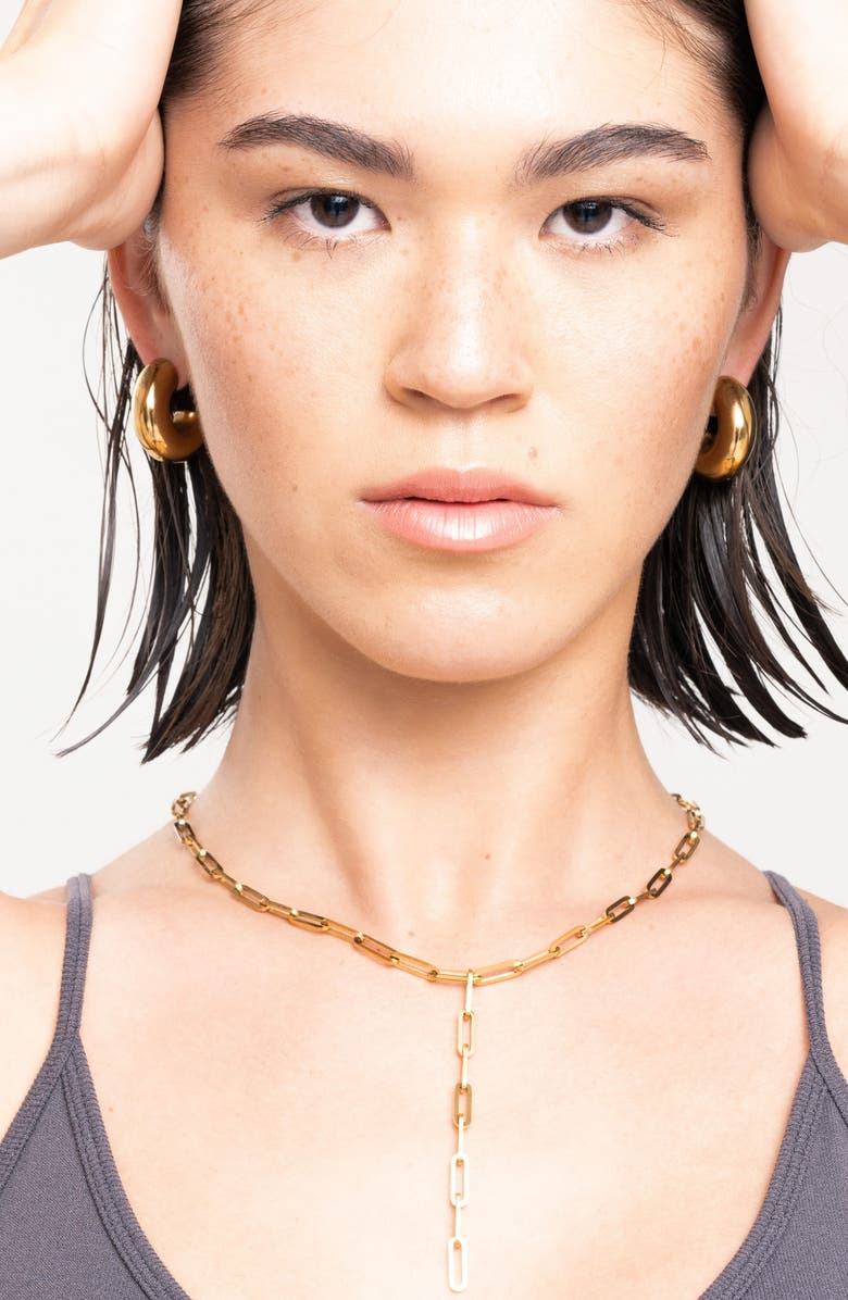 st. Moran Paper Clip Chain Y-Necklace, Alternate, color, Gold