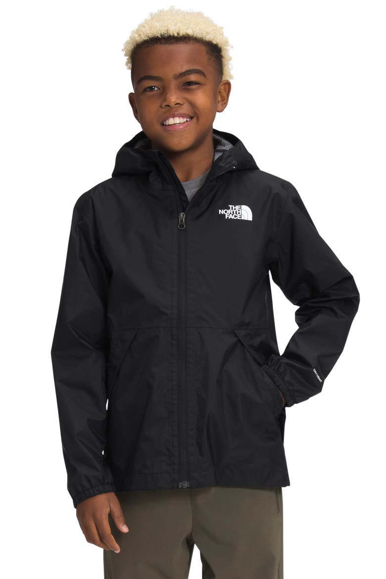 Kids' Zipline Waterproof Rain Jacket, Alternate, color, TNF BLACK