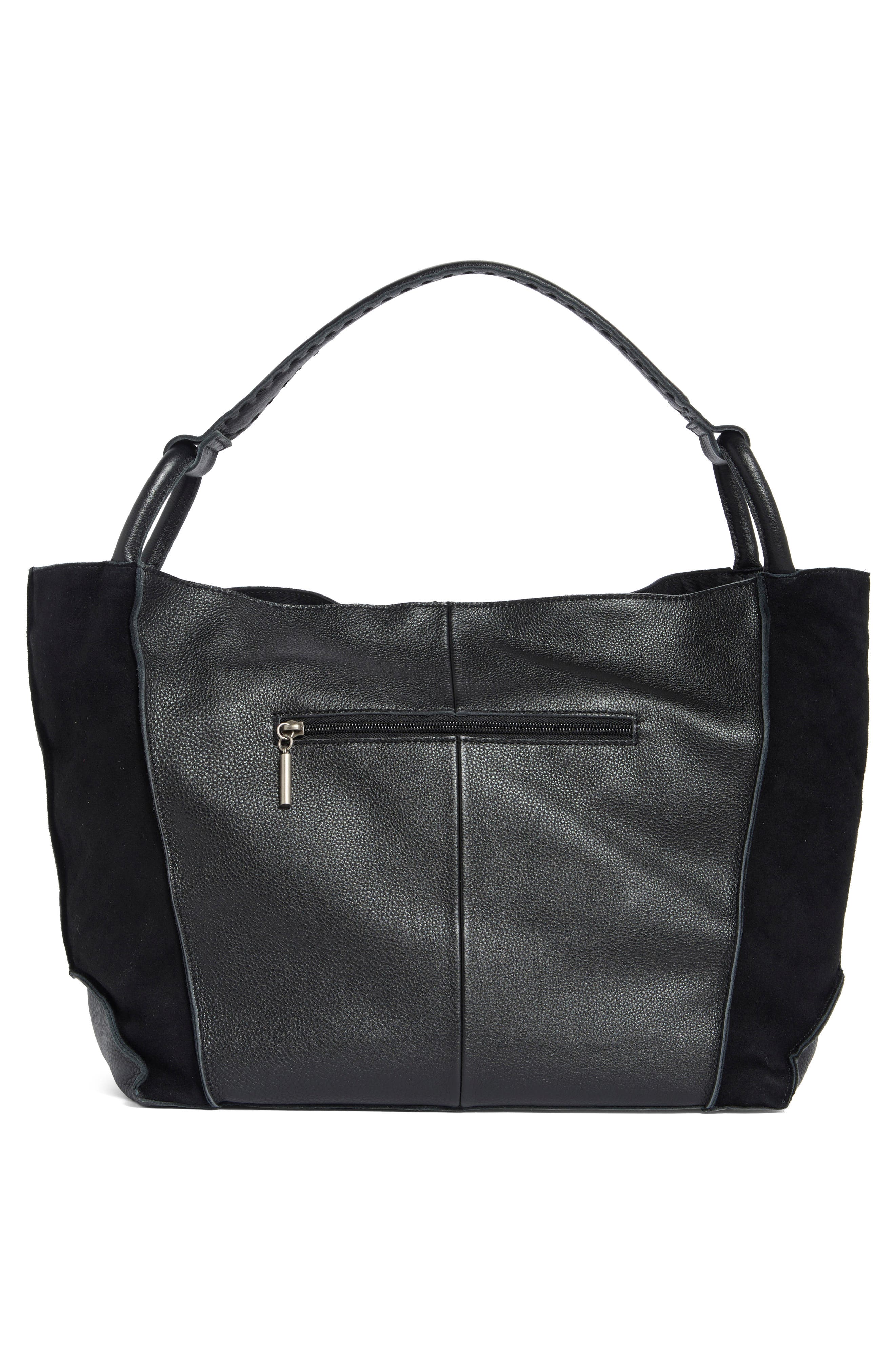Los Feliz Large Suede Tote, Alternate, color, BLK SD BLOCK