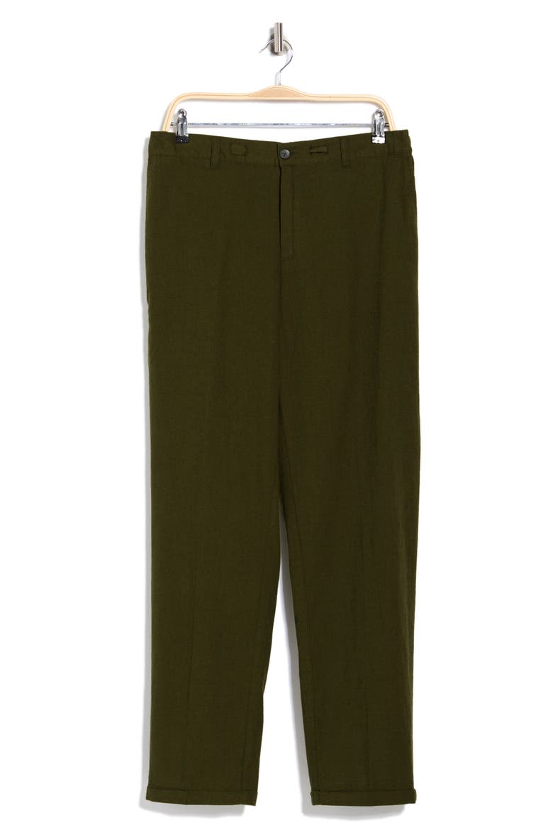 Pino Cotton & Linen Pants, Main, color, CHIVE GREEN