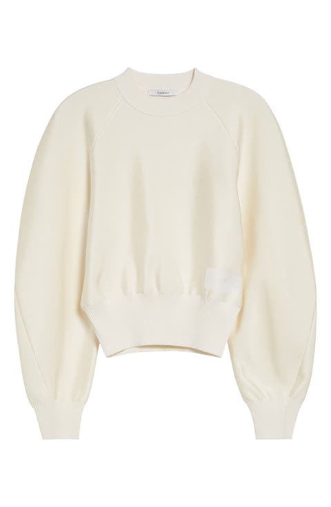 Raglan Sleeve Cocoon Crewneck Sweater