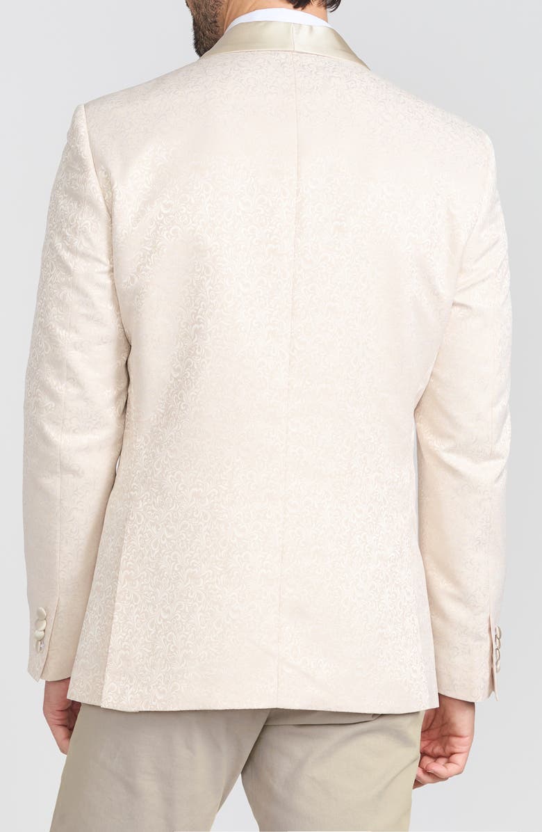 SAVILE ROW CO Dalston Cream Tonal Jacquard & Satin Dinner Jacket, Alternate, color, Cream