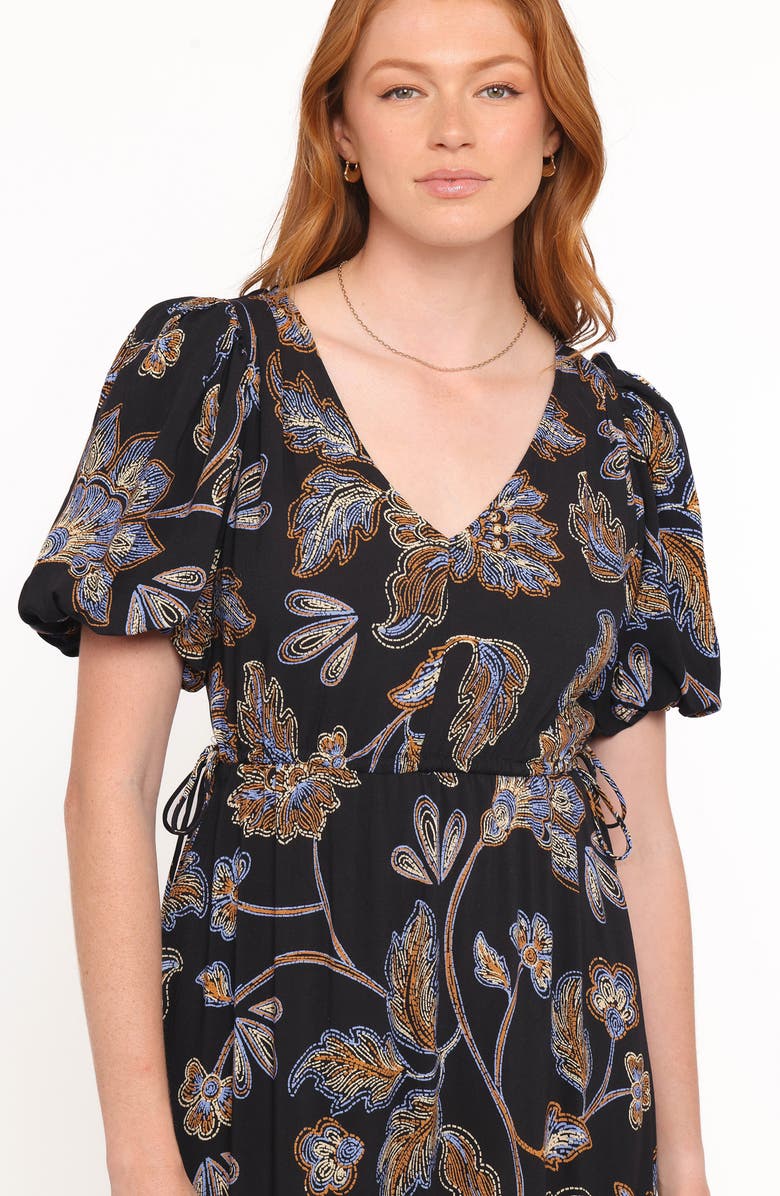 Petal & Pup Loveen Print Maxi Dress, Alternate, color, Black Floral