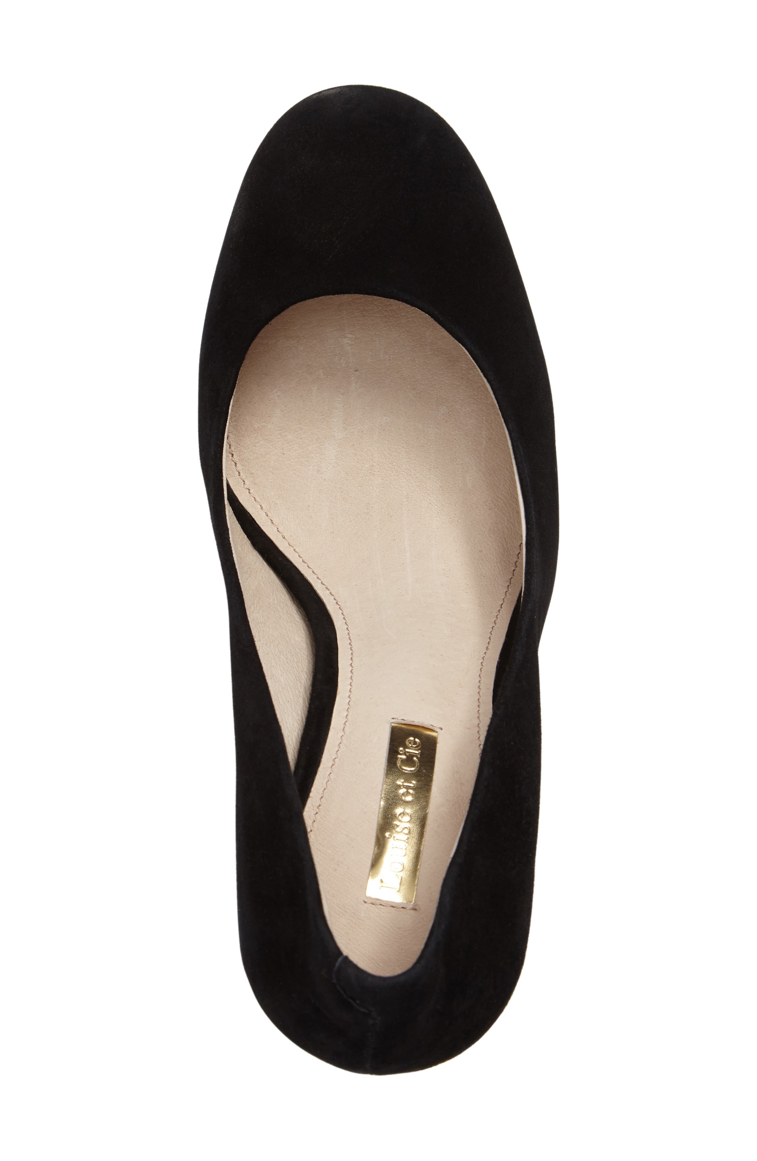 Jianna Stacked Heel Pump, Alternate, color, BLACK SUEDE