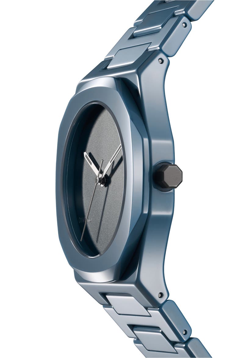 Pure Indigo Ceramic Bracelet Watch, 37mm, Alternate, color, LIGHT BLUE