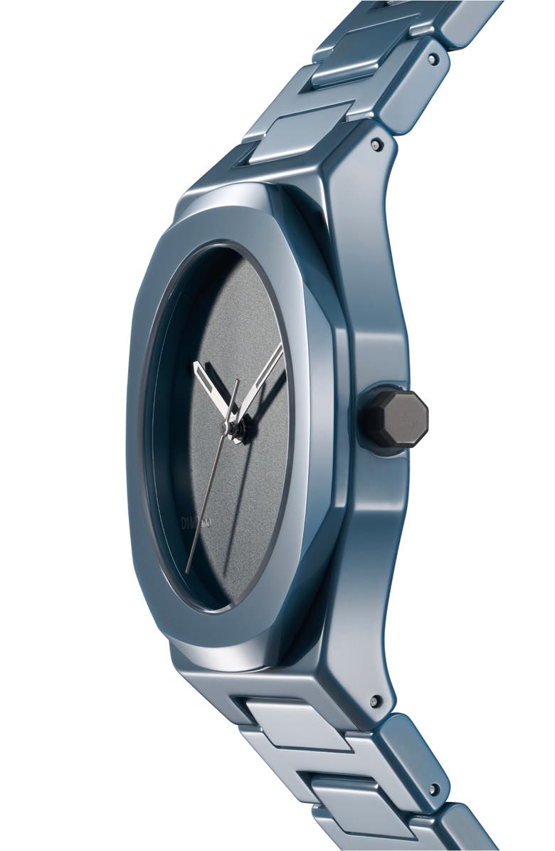 D1 Milano Pure Indigo Ceramic Bracelet Watch, 37mm, Alternate, color, Light Blue