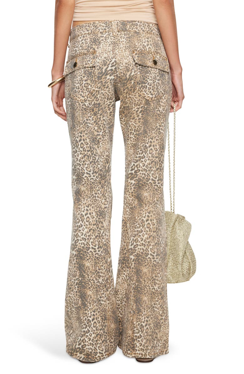 LIONESS Mary-Kate Low Rise Flare Jeans, Alternate, color, Leopard
