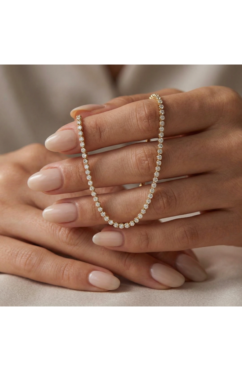 Bliss Diamond 6Ct Round Lab Grown Diamond Tennis Necklace 14k Gold 18" Lab Grown, Alternate, color, 14K Yellow Gold