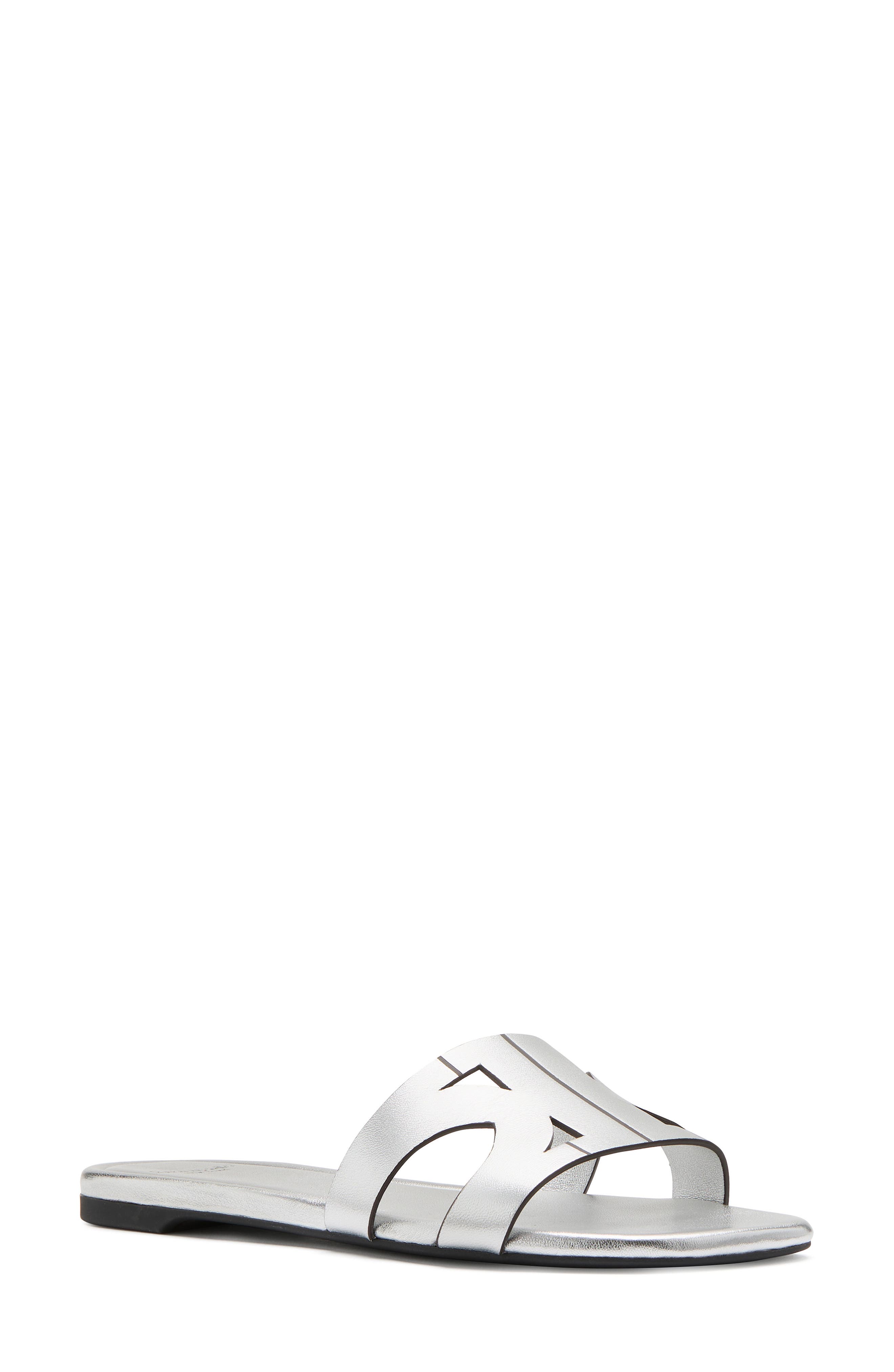 duo smooth leather slide sandal