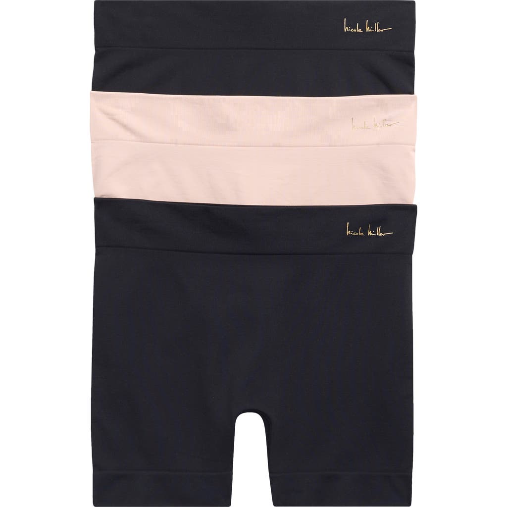 Nicole Miller Bare 3-pack Seamless Slip Shorts In Multi