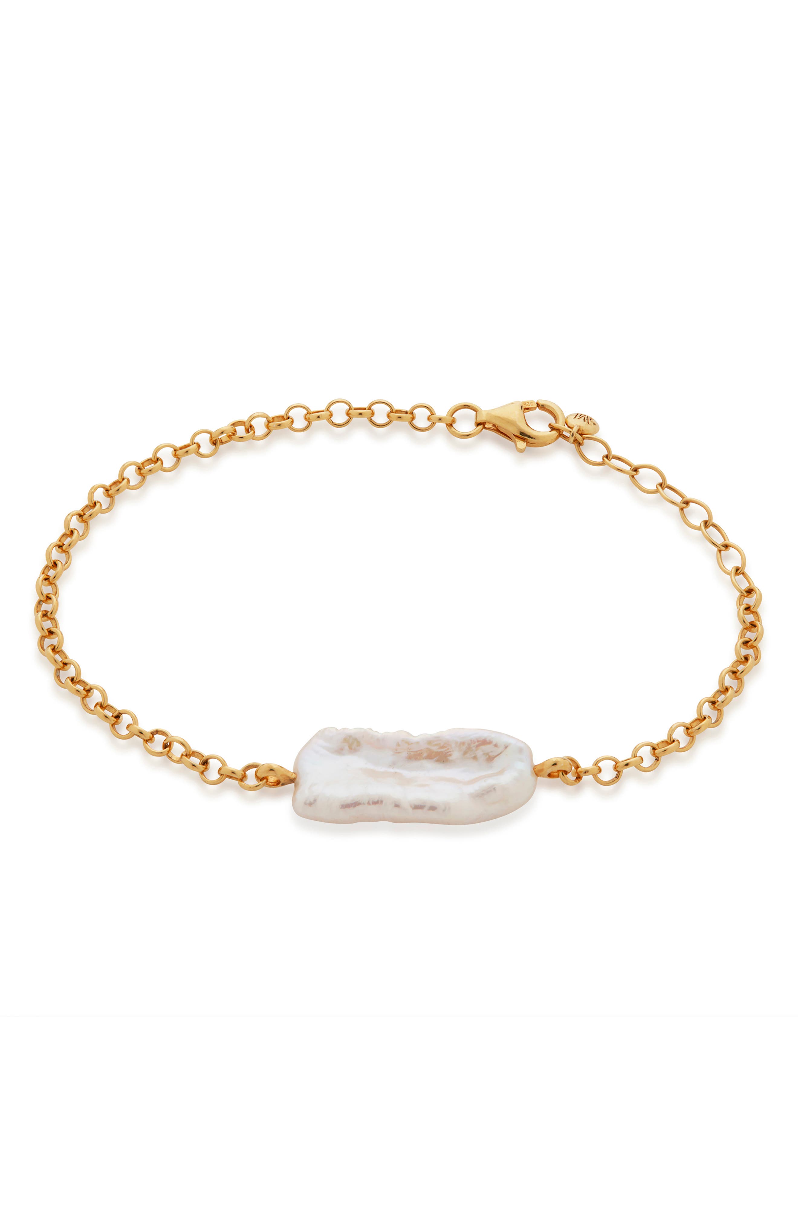 Monica Vinader Nura Biwa Pearl Charm Bracelet