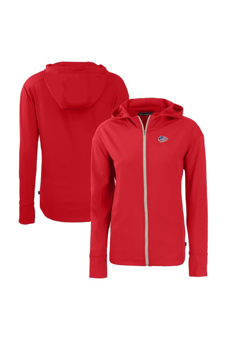 Women's Cutter & Buck  Red Kansas City Chiefs  Daybreak Eco Recycled Full-Zip Hoodie, Main, color, Red