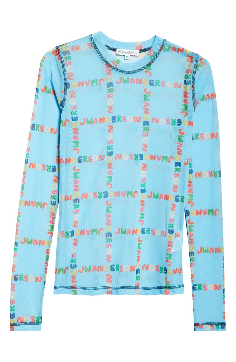 JW Anderson Logo Grid Long Sleeve Graphic T-Shirt, Alternate, color, 