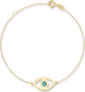 Ember Fine Jewelry 14K Gold Turquoise Evil Eye Bracelet