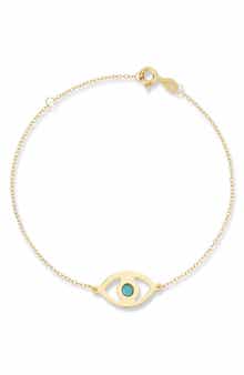 Ember Fine Jewelry 14K Gold Turquoise Evil Eye Bracelet