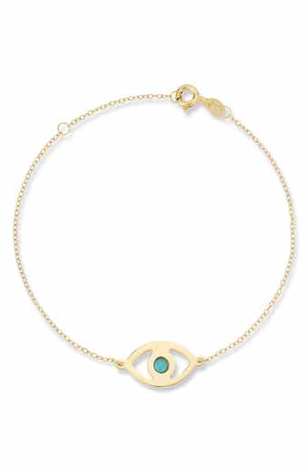 Ember Fine Jewelry 14K Gold Turquoise Evil Eye Bracelet
