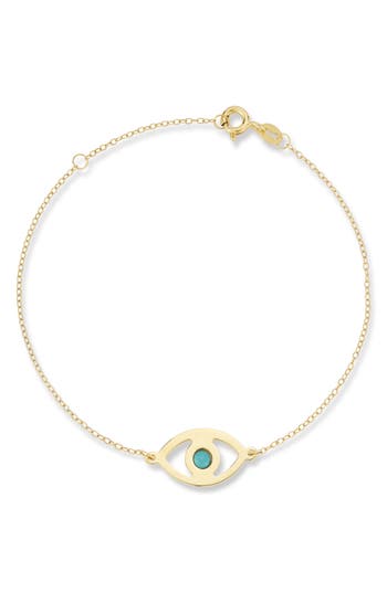 Ember Fine Jewelry 14k Gold Turquoise Evil Eye Bracelet