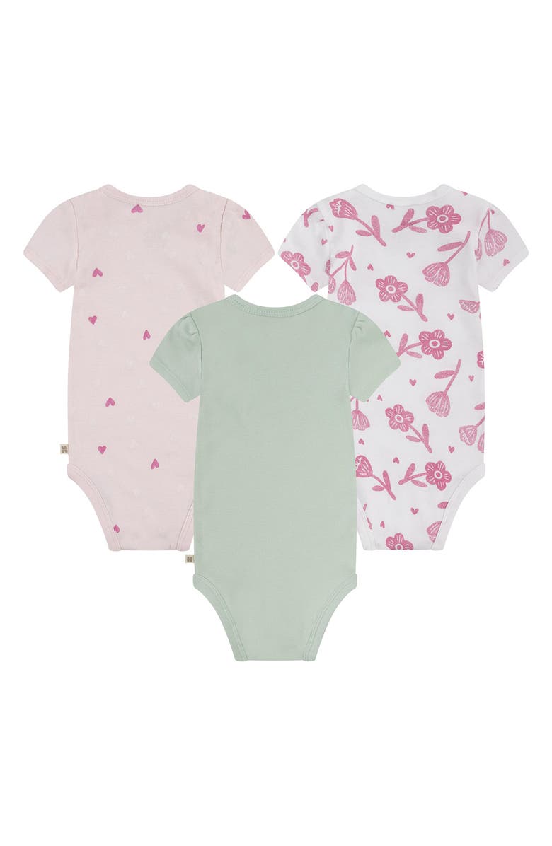 Huggies Assorted 3-Pack Organic Cotton Bodysuits, Alternate, color, Ehtsubtle