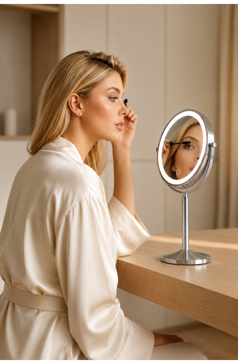 FANCII Hailey Double Sided Makeup Mirror with Lights, Alternate, color, Nick