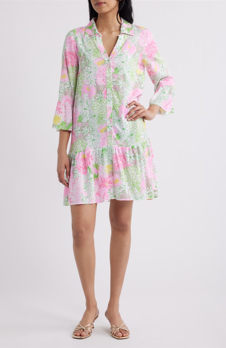 Lilly Pulitzer<sup>®</sup> Rayanna Floral Print Tunic Dress, Main, color, Resort White Mum Patch