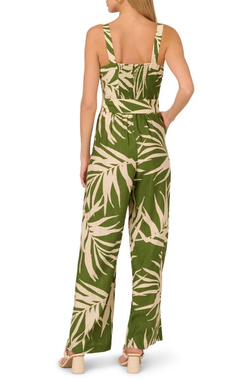ADRIANNA PAPELL ADRIANNA PAPELL PRINT SLEEVELESS WIDE LEG JUMPSUIT