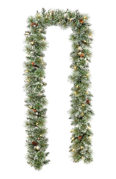 9ft Pre-Lit Artificial Christmas Garlands with Timer