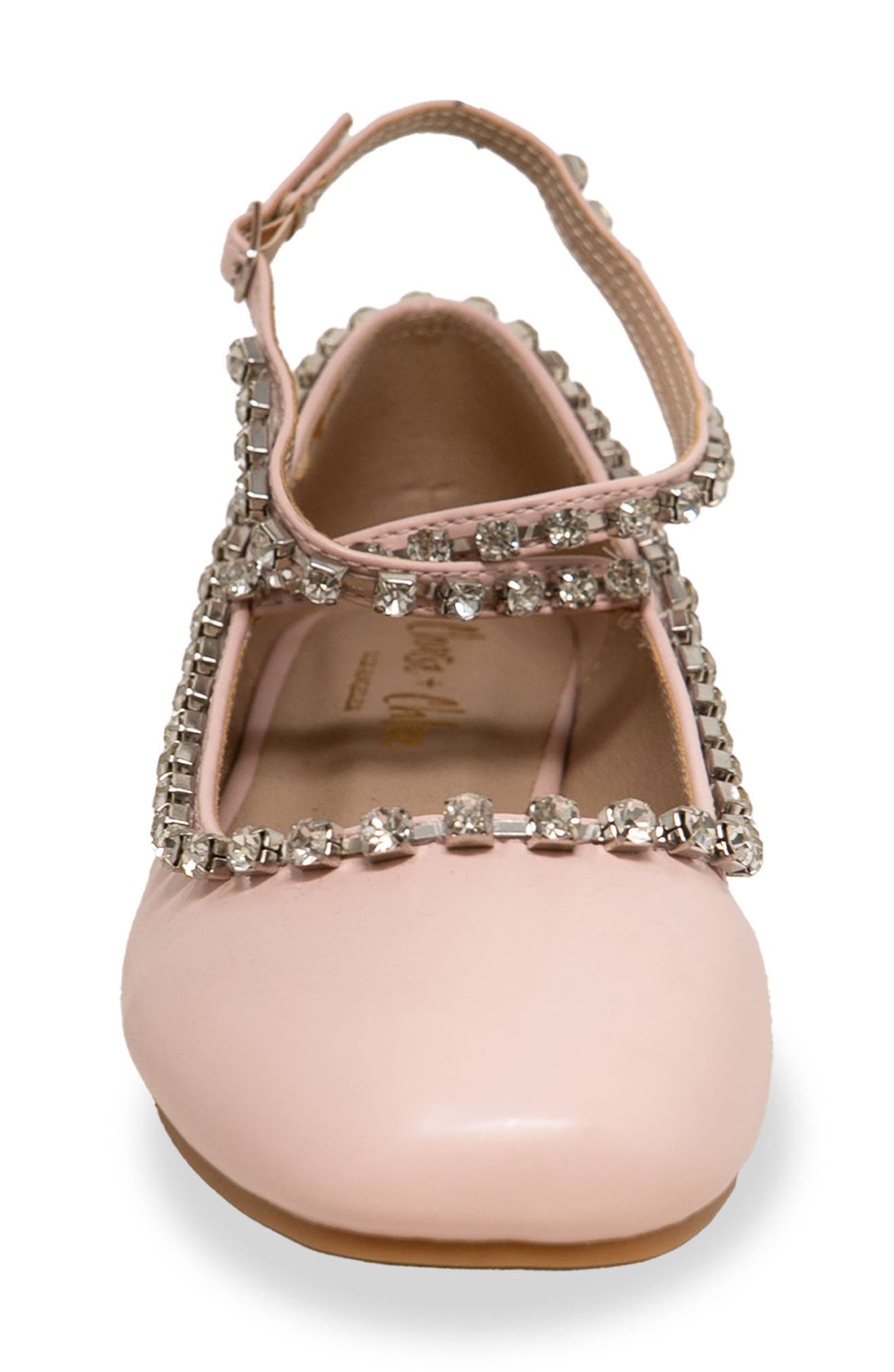 Rhinestone Trim Ballet Flat, Alternate, color, PINK PU