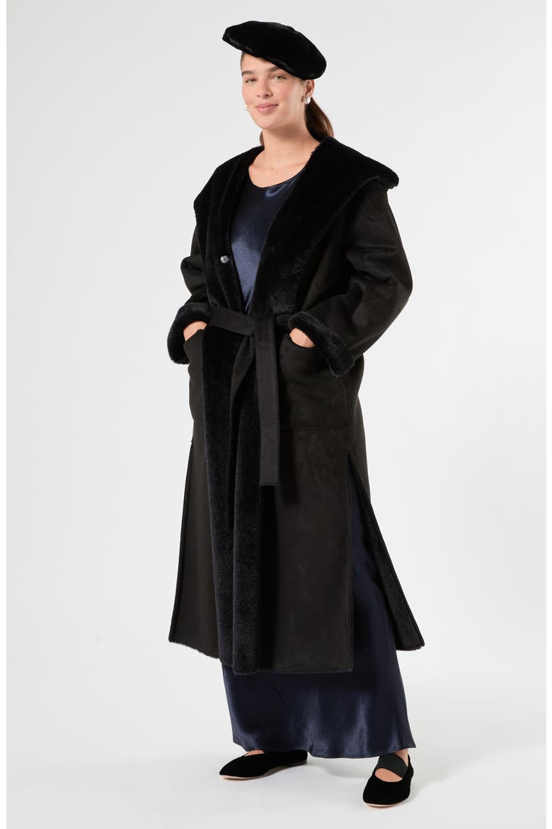 Cosetta Faux Fur Hooded Coat, Alternate, color, MIDNIGHT BLUE