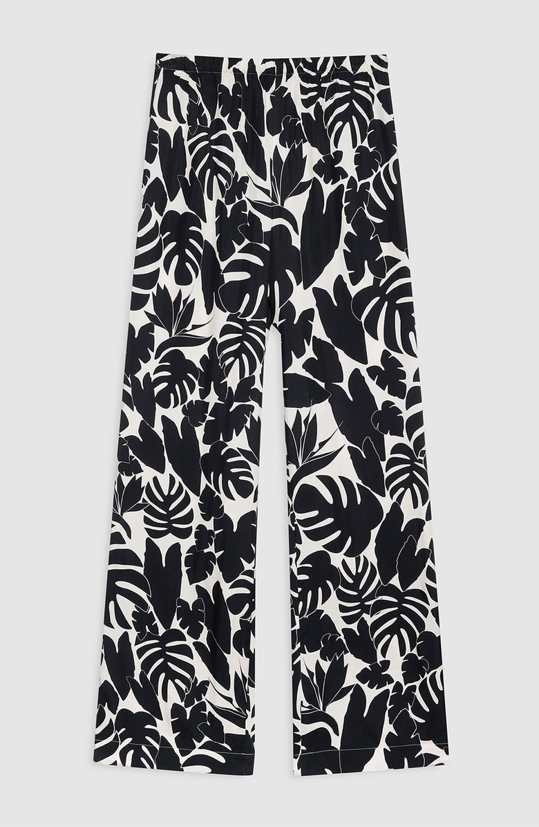 ANINE BING Black Bird Of Paradise Elain Pant, Alternate, color, Black Bird Of Paradise