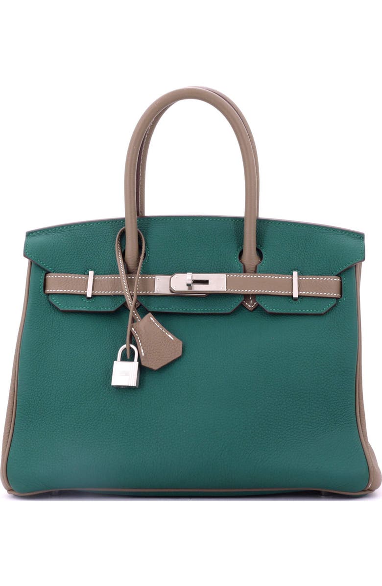 Pre-Owned Hermes Birkin Handbag Bicolor Togo with Brushed Palladium Hardware 30, Main, color,
