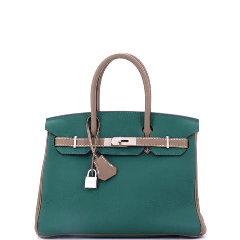 Birkin Handbag Bicolor Togo with Brushed Palladium Hardware 30