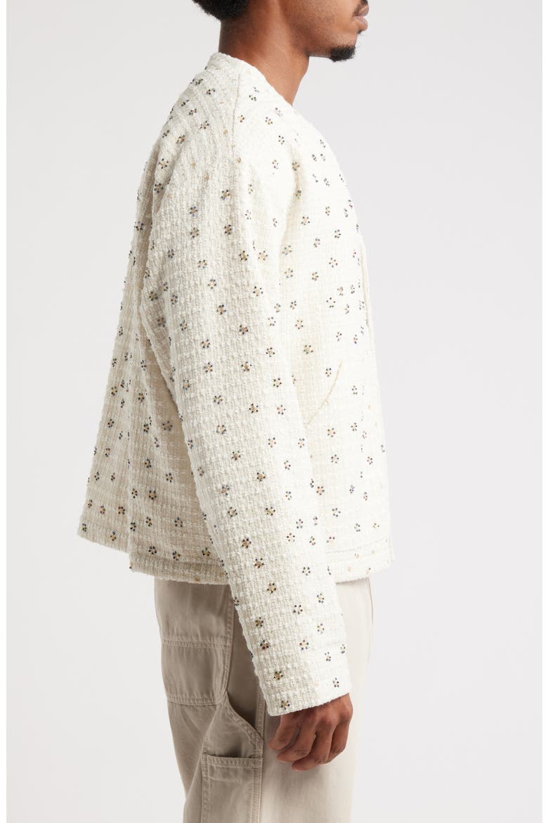 Oversize Beaded Cardigan, Alternate, color, WHITE