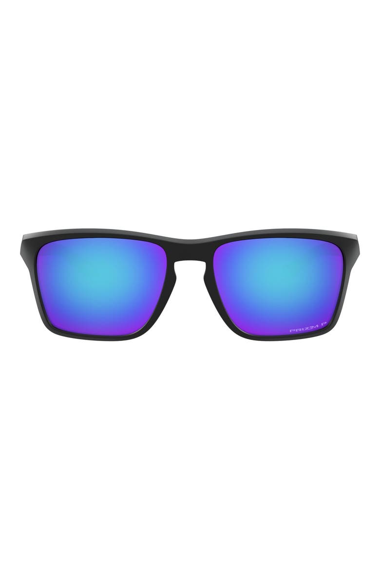Sylas 57mm Prizm™ Polarized Keyhole Sunglasses, Main, color, BLACK