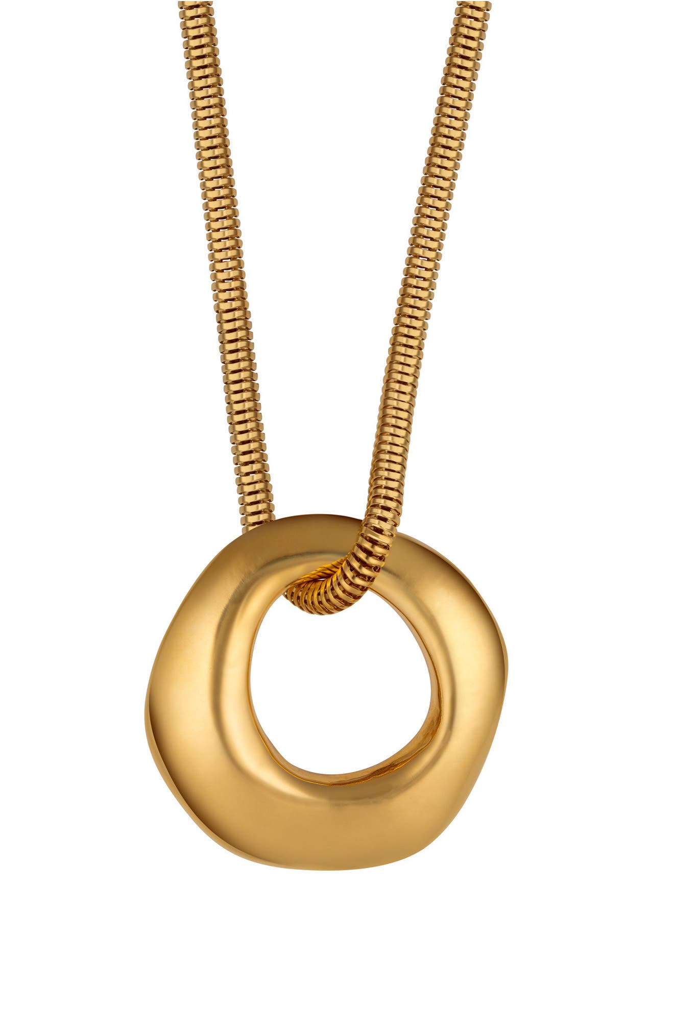 CHRISTINA CARUSO Organic Circle Pendant Necklace in 14K Gold 